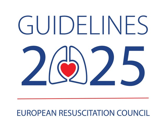 Logo ch&iacute;nh thức ERC Guidelines 2025 European Resuscitation Council cập nhật mới nhất về hồi sinh tim phổi CPR.